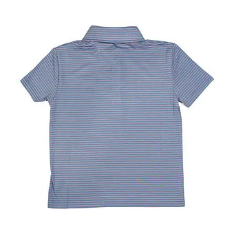 Saltwater Boys Blue w/Pink Stripe Banks Polo