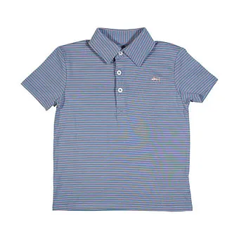 Saltwater Boys Blue w/Pink Stripe Banks Polo