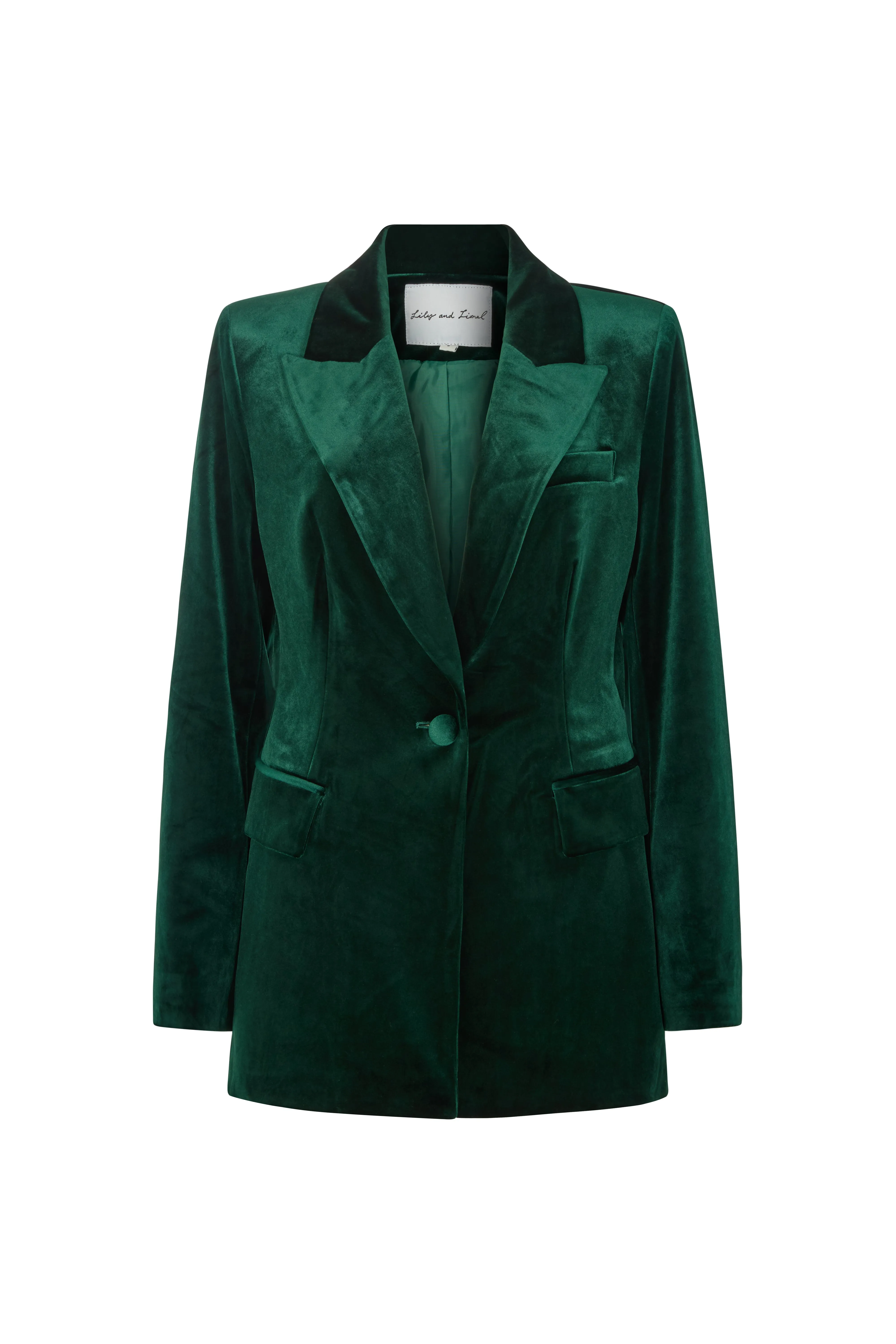 Sienna Tailored Velvet Blazer In Green