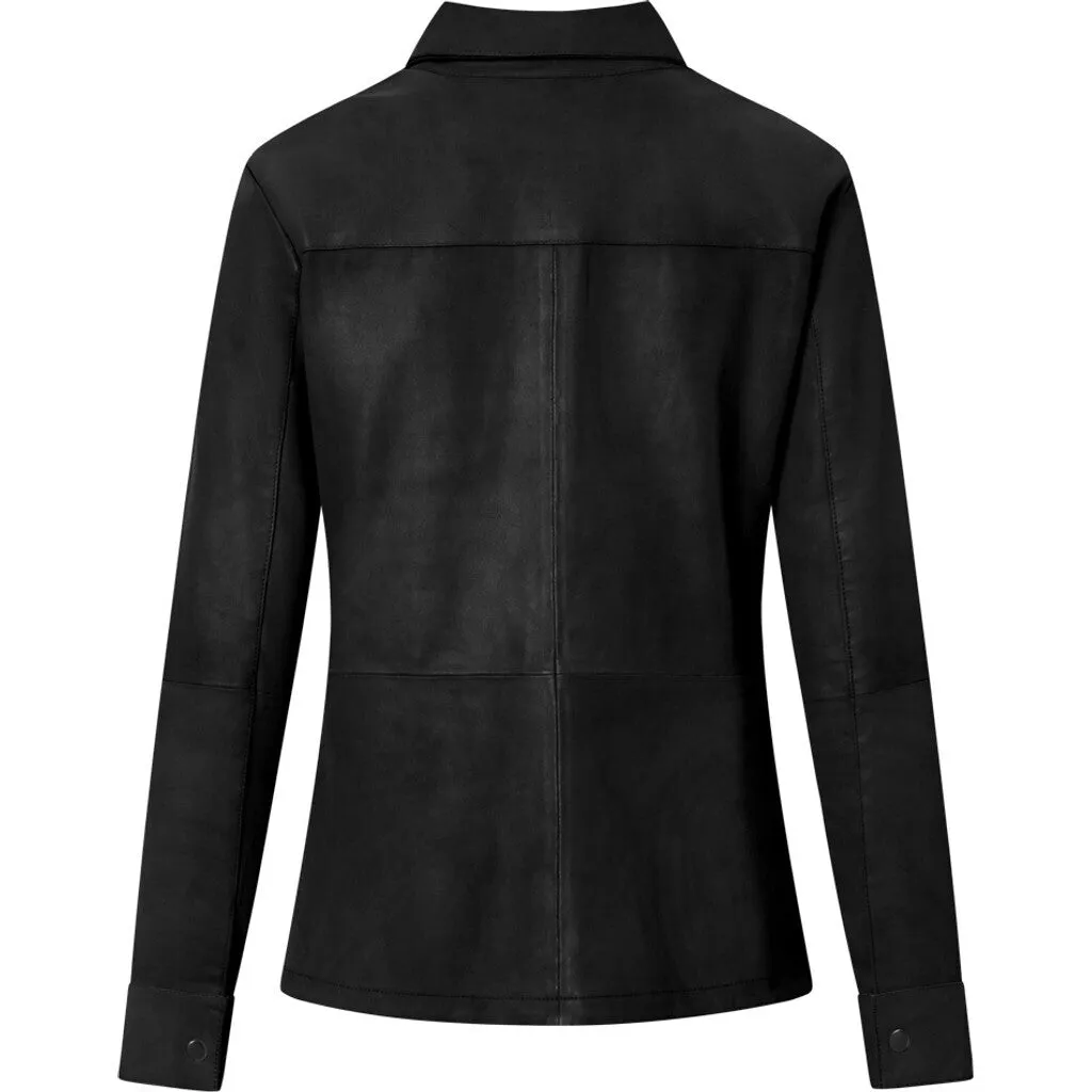 Simple and classic shirt in soft leather / 50596 - Black (Nero)