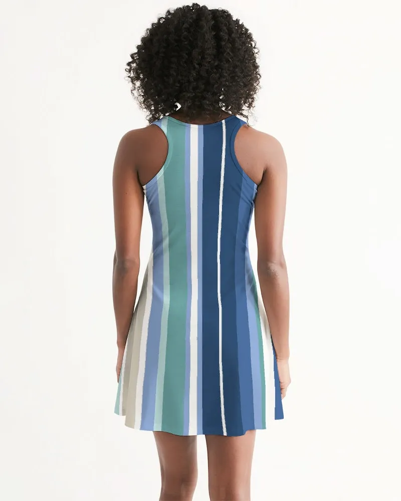 SMF Beach Stripe Feminine Racerback Dress