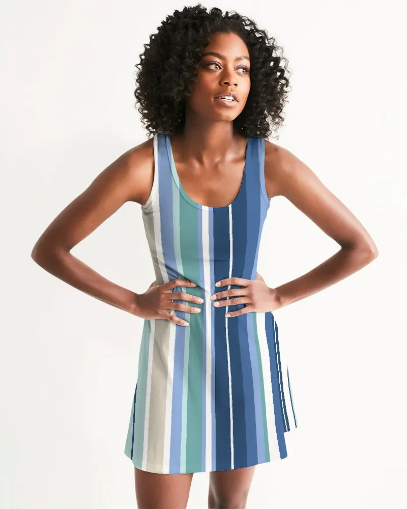 SMF Beach Stripe Feminine Racerback Dress