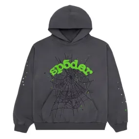 Sp5der - Wait Web Hoodie Slate Grey