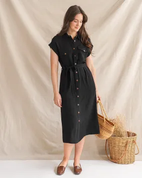 Sybille Shirt Dress - Black