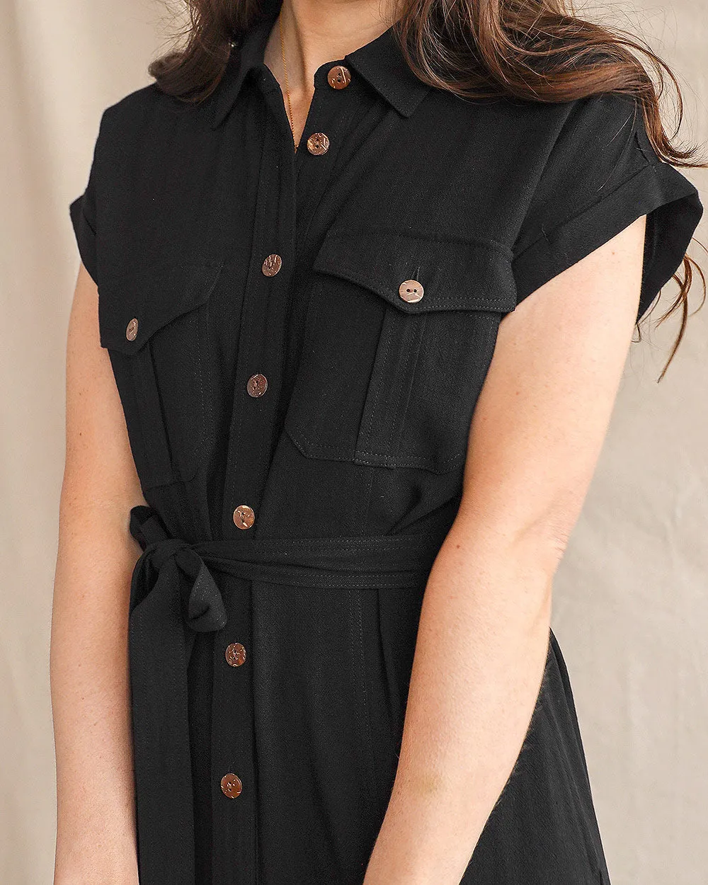 Sybille Shirt Dress - Black