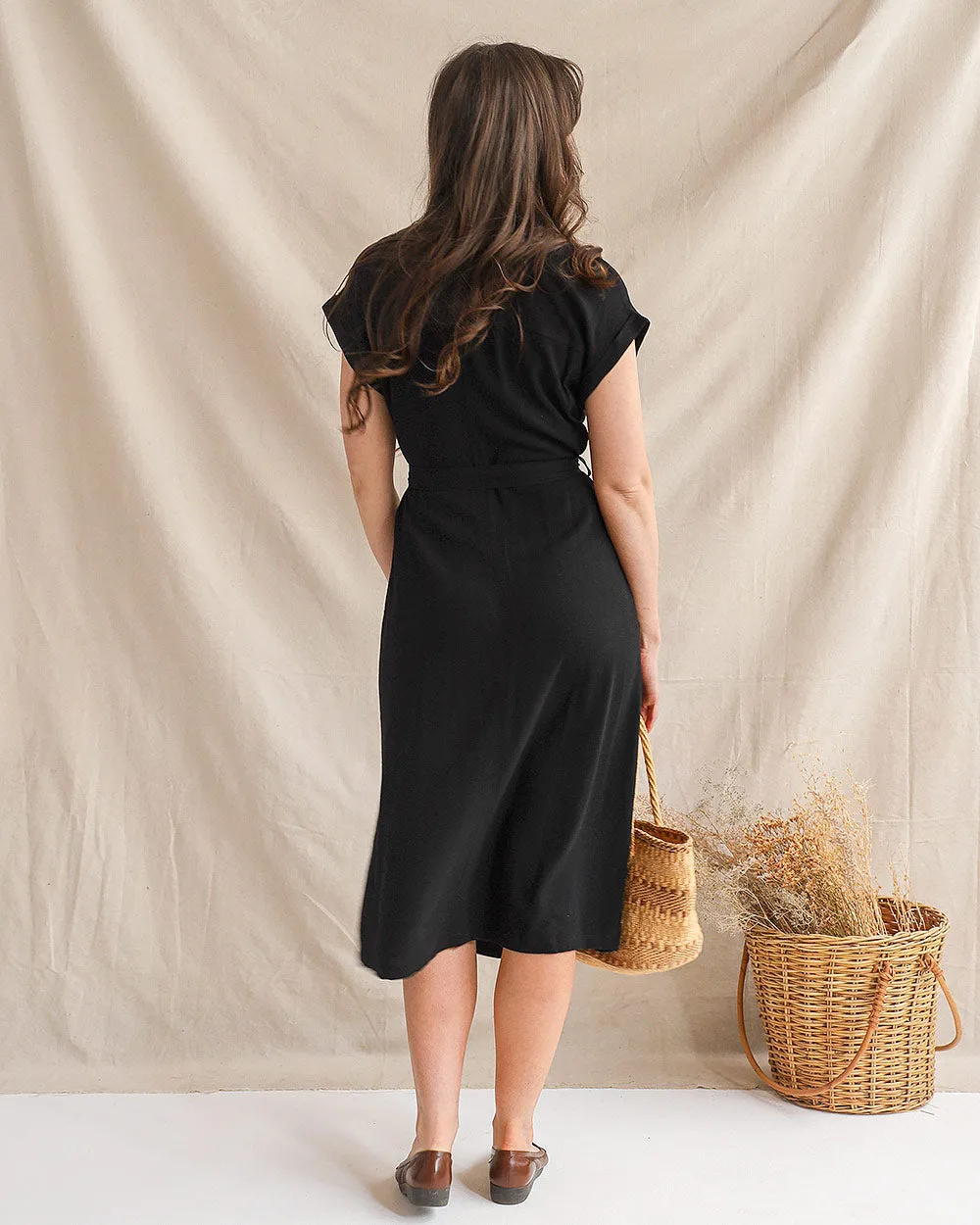 Sybille Shirt Dress - Black