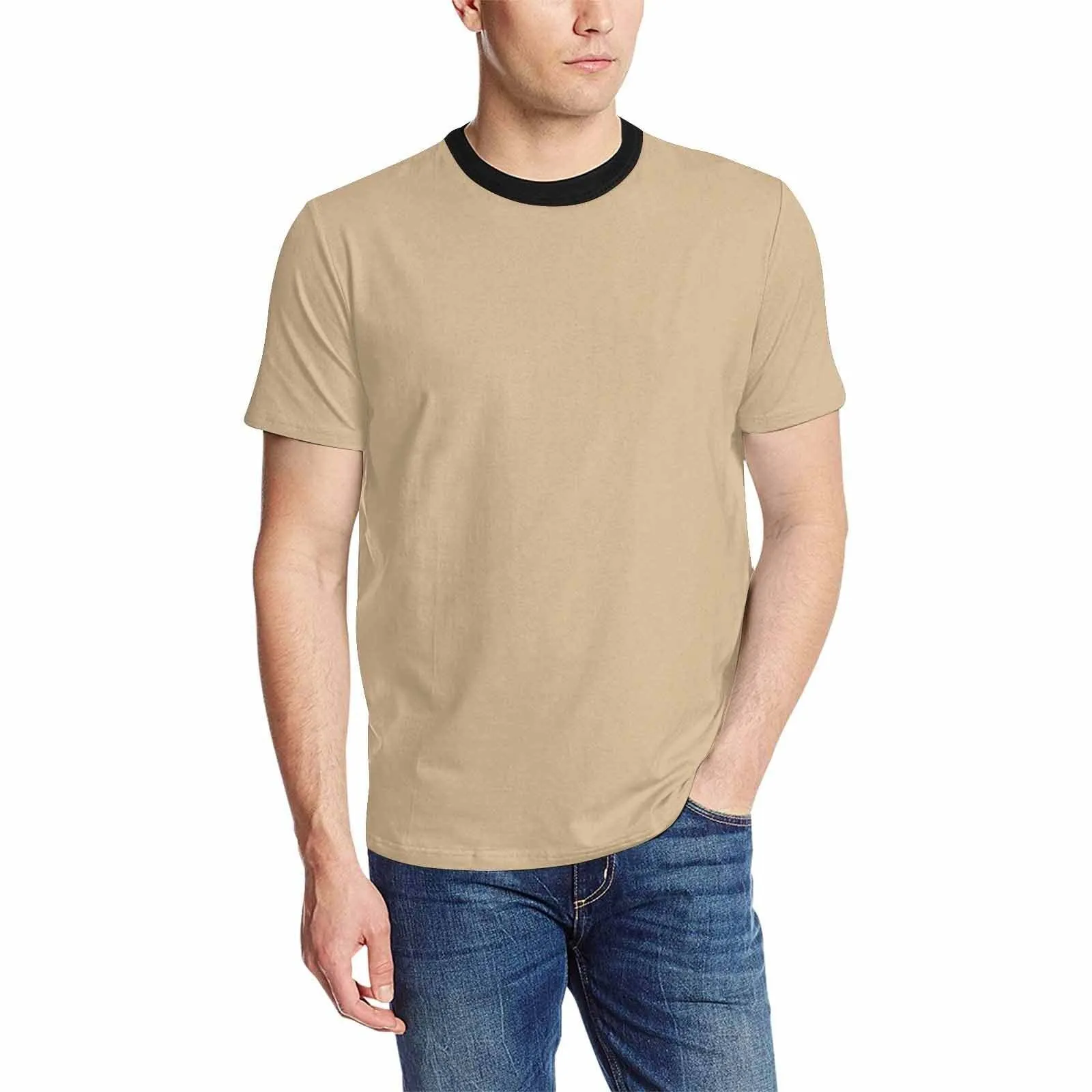 Uniquely You Mens T-Shirt /  Tan Brown     - Short Sleeve Casual Shirt